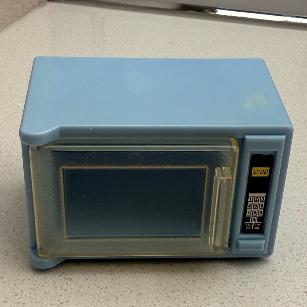 Vintage Playskool Dollhouse Blue Microwave 90s - Picture 3 of 14
